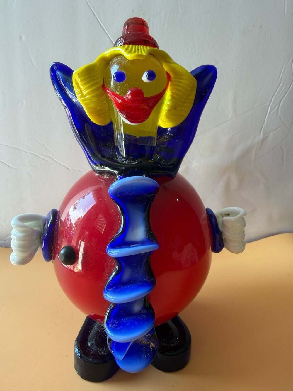 Vintage Murano Italy Art Glass Ball Belly Clown Figurine